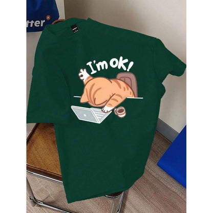 100 Cotton Casual Men's Short-Sleeve Crew-Neck T-Shirt