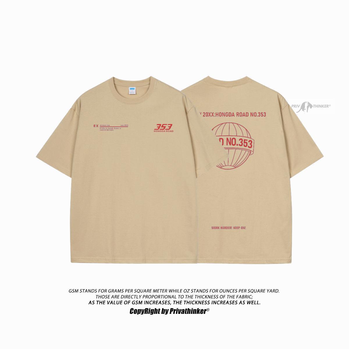 Letter Print Men's Loose-fitting Casual Short-sleeve