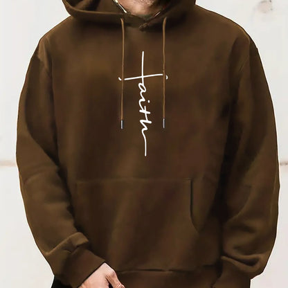 Men's Casual Printed Hoodie With Drawstring