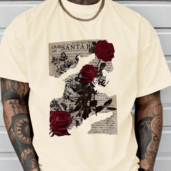 Cotton T-shirt Men's Summer Round Neck Short-sleeve