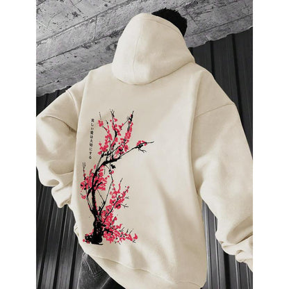 Men's Casual Printed Top Loose-fitting Hooded Sweatshirt