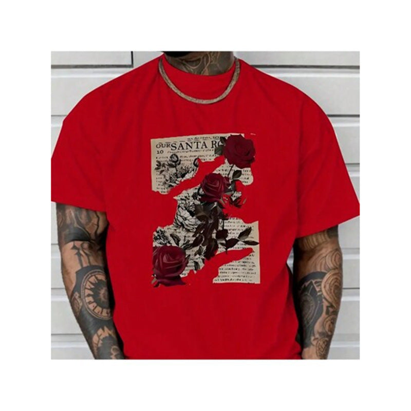 Cotton T-shirt Men's Summer Round Neck Short-sleeve